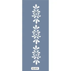 K19 6x20 Bordür Model Yaprak Desenli Stencil
