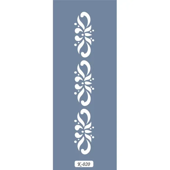 K20 6x20 Bordür Model Floral Desen Stencil