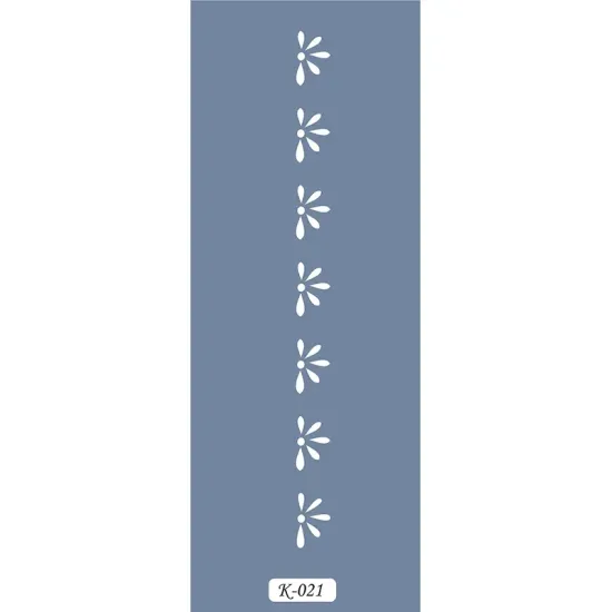 K21 6x20 Bordür Model Çiçek Stencil
