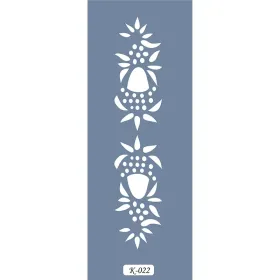 K22 6x20 Bordür Model Çiçekli Stencil
