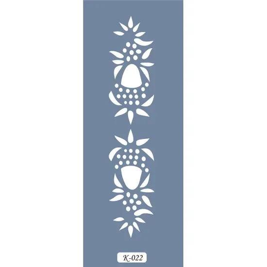 K22 6x20 Bordür Model Çiçekli Stencil