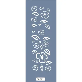 K23 6x20 Bordür Model Çiçekli Yaprak Stencil