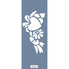 K24 6x20 Bordür Model Kalp ve Çiçek Stencil