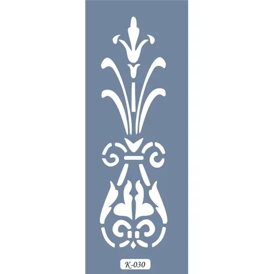 K30 6x20 Bordür Model Dekoratif Çiçek Stencil