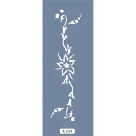 K34 6x20 Bordür Model Çiçek Stencil