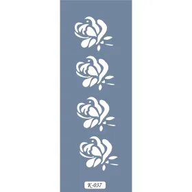 K37 6x20 Bordür Model Çiçek Stencil