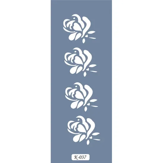K37 6x20 Bordür Model Çiçek Stencil