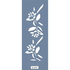 K38 6x20 Bordür Model Çiçek Desenli Stencil