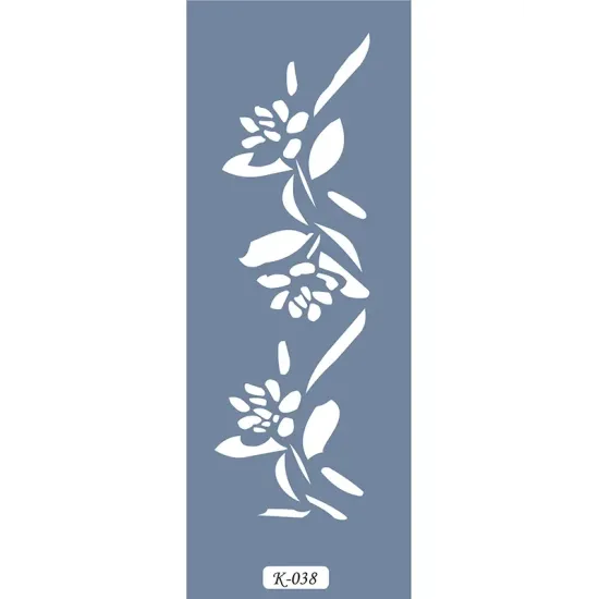 K38 6x20 Bordür Model Çiçek Desenli Stencil