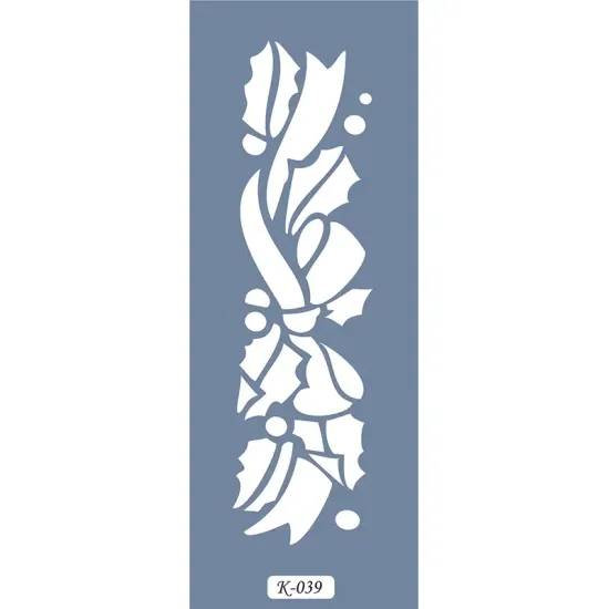 K39 6x20 Bordür Model Yılbaşı Yaprak Stencil