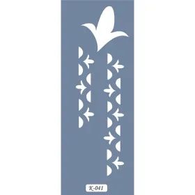 K41 6x20 Bordür Model Çiçek Stencil