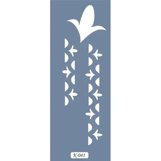K41 6x20 Bordür Model Çiçek Stencil