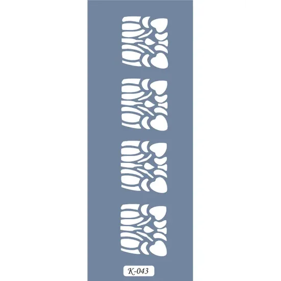 K43 6x20 Bordür Model Floral Geometrik Stencil