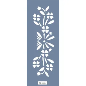K46 6x20 Bordür Model Çiçek Deseni Stencil