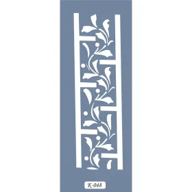 K48 6x20 Bordür Model Floral Çerçeve Stencil