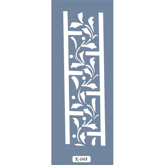 K48 6x20 Bordür Model Floral Çerçeve Stencil