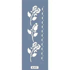 K52 6x20 Bordür Model Çiçek Stencil