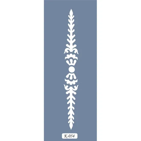K54 6x20 Bordür Model Etnik Yaprak Stencil