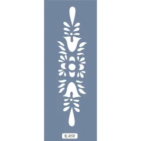 K58 6x20 Bordür Model Çiçek Desenli Stencil