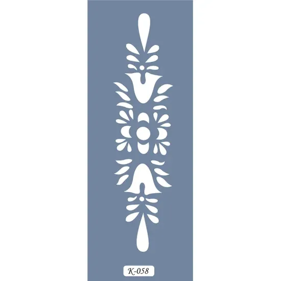K58 6x20 Bordür Model Çiçek Desenli Stencil