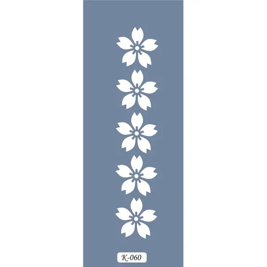 K60 6x20 Bordür Model Çiçek Stencil
