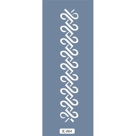 K64 6x20 Bordür Model Geometrik Desen Stencil