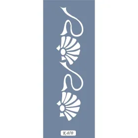 K70 6x20 Bordür Model Çiçek Motif Stencil