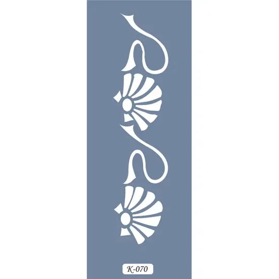 K70 6x20 Bordür Model Çiçek Motif Stencil