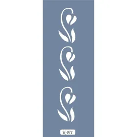 K71 6x20 Bordür Model Floral Desen Stencil