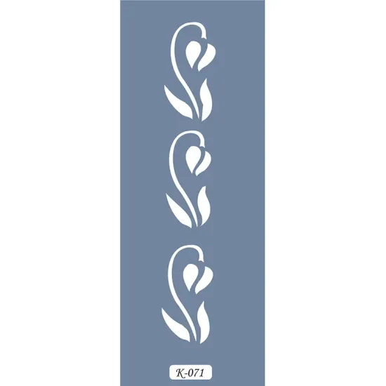 K71 6x20 Bordür Model Floral Desen Stencil