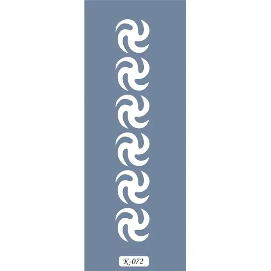 K72 6x20 Bordür Model Spiral Desen Stencil