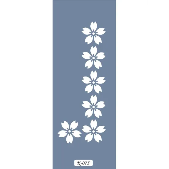 K75 6x20 Bordür Model Çiçek Stencil