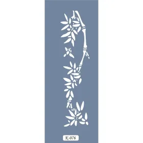 K76 6x20 Bordür Model Bambu Dalı Stencil