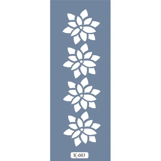 K83 6x20 Bordür Model Çiçek Desen Stencil