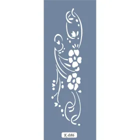 K86 6x20 Bordür Model Çiçek Desenli Stencil