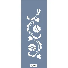 K87 6x20 Bordür Model Çiçek ve Yaprak Stencil