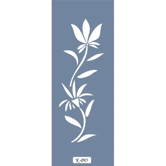K95 6x20 Bordür Model Çiçek ve Yaprak Stencil