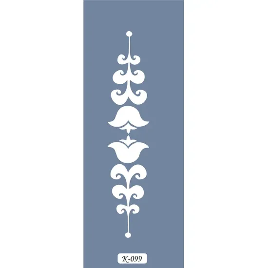 K99 6x20 Bordür Model Çiçek Motif Stencil