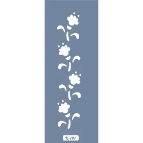 K101 6x20 Bordür Model Çiçek Stencil