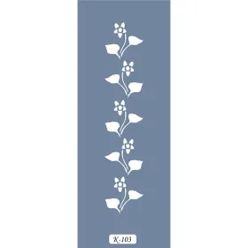 K103 6x20 Bordür Model Çiçekli Yaprak Stencil