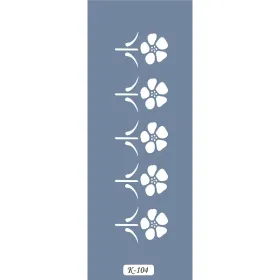 K104 6x20 Bordür Model Çiçek Stencil