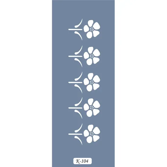 K104 6x20 Bordür Model Çiçek Stencil