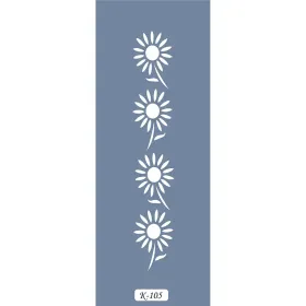 K105 6x20 Bordür Model Çiçek Stencil