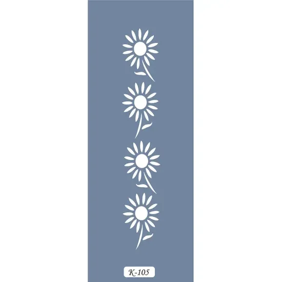 K105 6x20 Bordür Model Çiçek Stencil
