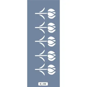K106 6x20 Bordür Model Çiçek Deseni Stencil