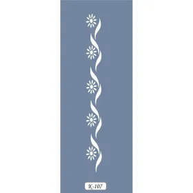 K107 6x20 Bordür Model Çiçek Desenli Stencil