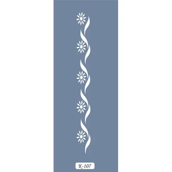 K107 6x20 Bordür Model Çiçek Desenli Stencil