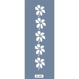 K108 6x20 Bordür Model Çiçek Desenli Stencil