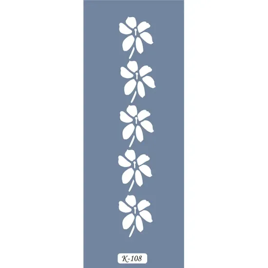 K108 6x20 Bordür Model Çiçek Desenli Stencil
