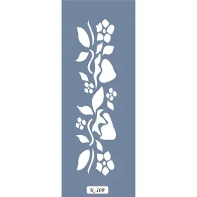 K109 6x20 Bordür Model Çiçek Stencil